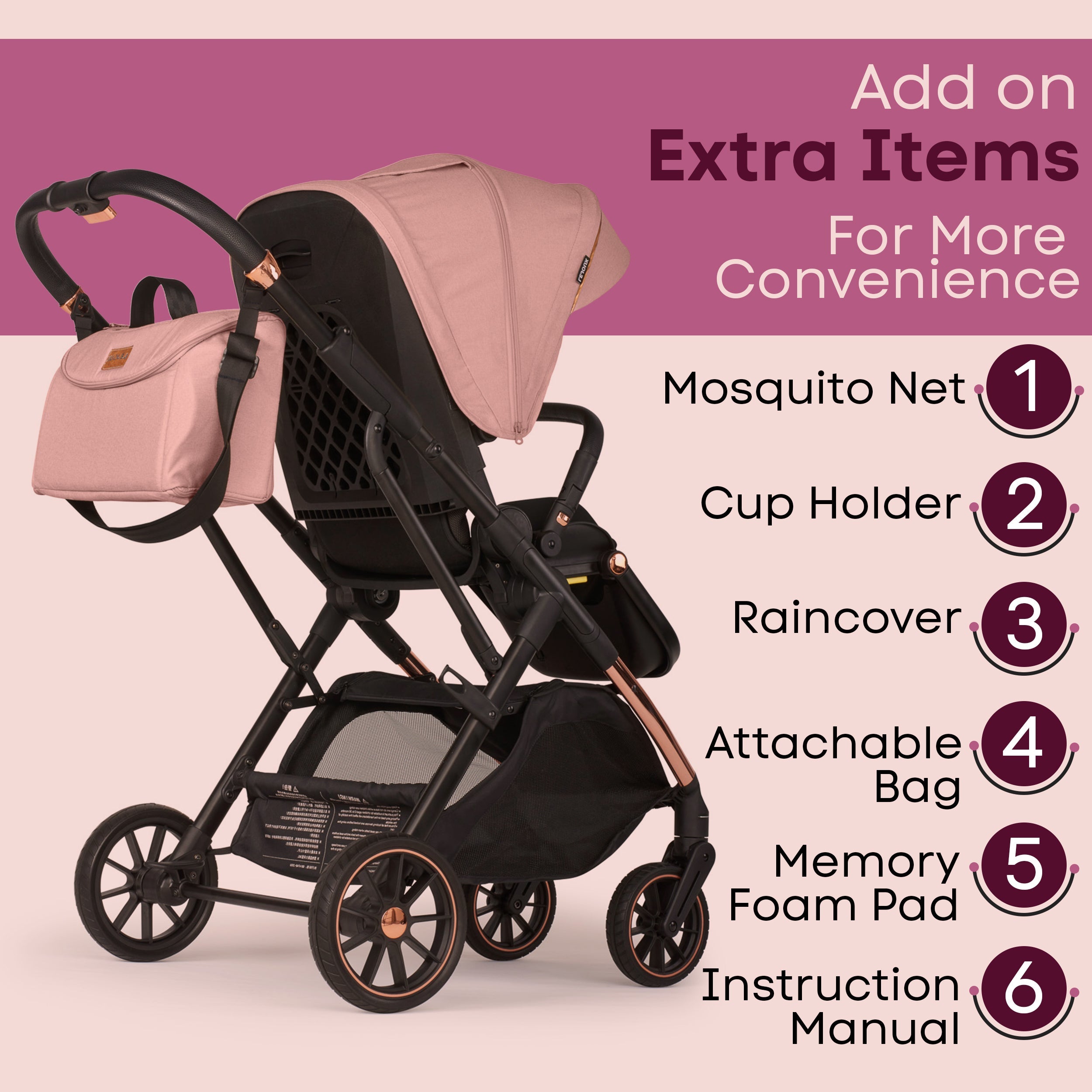 Lejoux+ Baby Pram Stroller Pushchair - 0 Months +