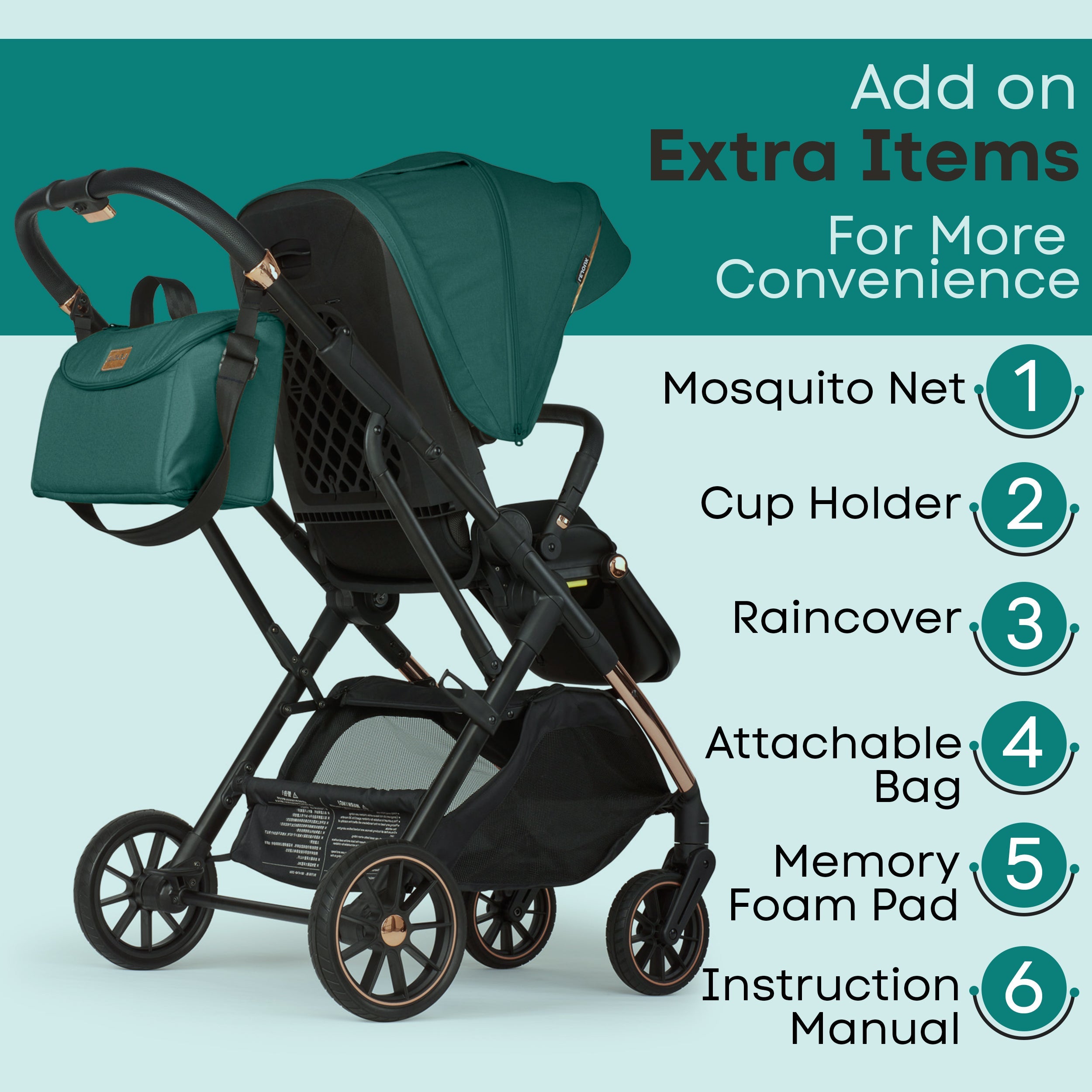 Lejoux+ Baby Pram Stroller Pushchair - 0 Months +