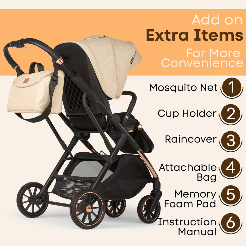 Lejoux+ Baby Pram Stroller Pushchair - 0 Months +