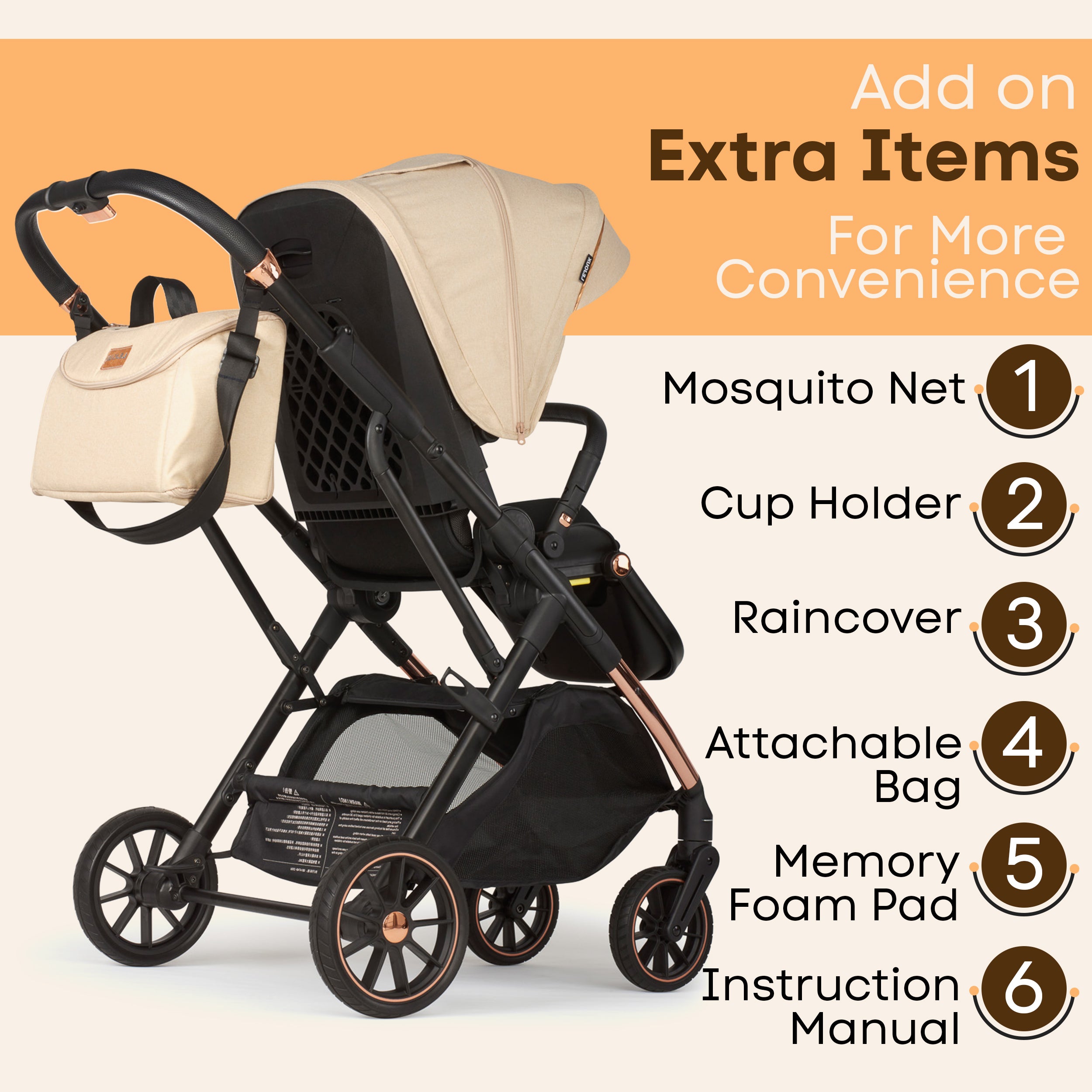 Lejoux+ Baby Pram Stroller Pushchair - 0 Months +
