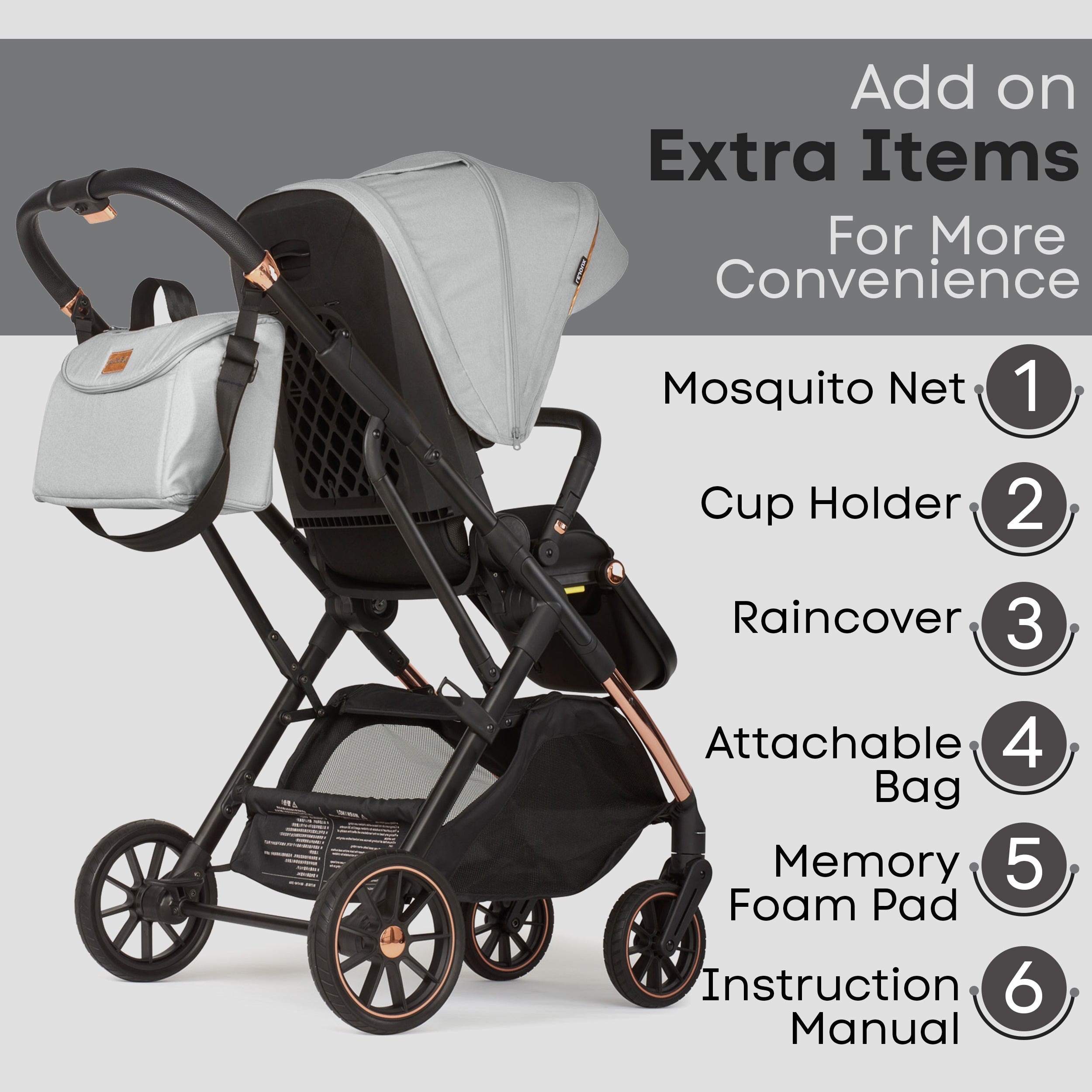Lejoux+ Baby Pram Stroller Pushchair - 0 Months +