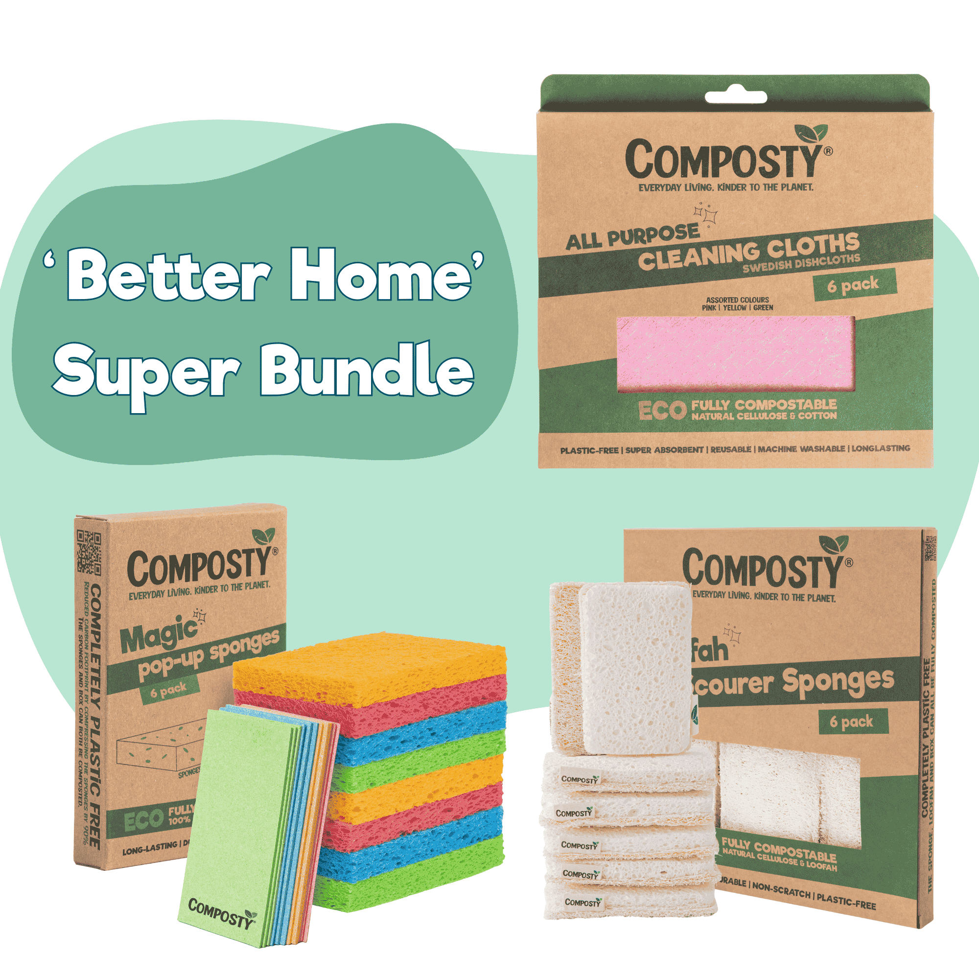 Composty The Better Home Super Bundle – 6/6/6 Eco Kitchen & Home Set