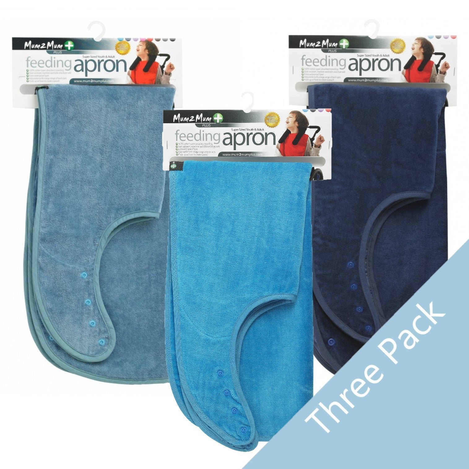 3 PACK - Mum 2 Mum PLUS Supersized Clothing Protector - BLUES