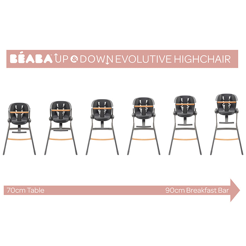 Béaba Up & Down Evolutive Highchair Dark Grey