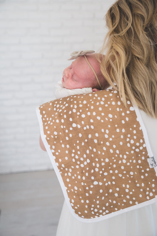 Copper Pearl Premium Burp Cloths - Fawn - 3 Pack