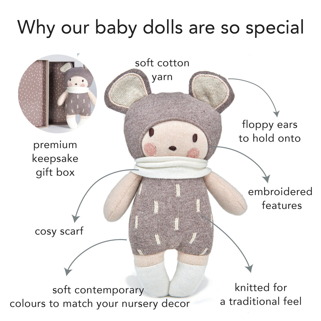 ThreadBear Design Baby Beau Knitted Doll
