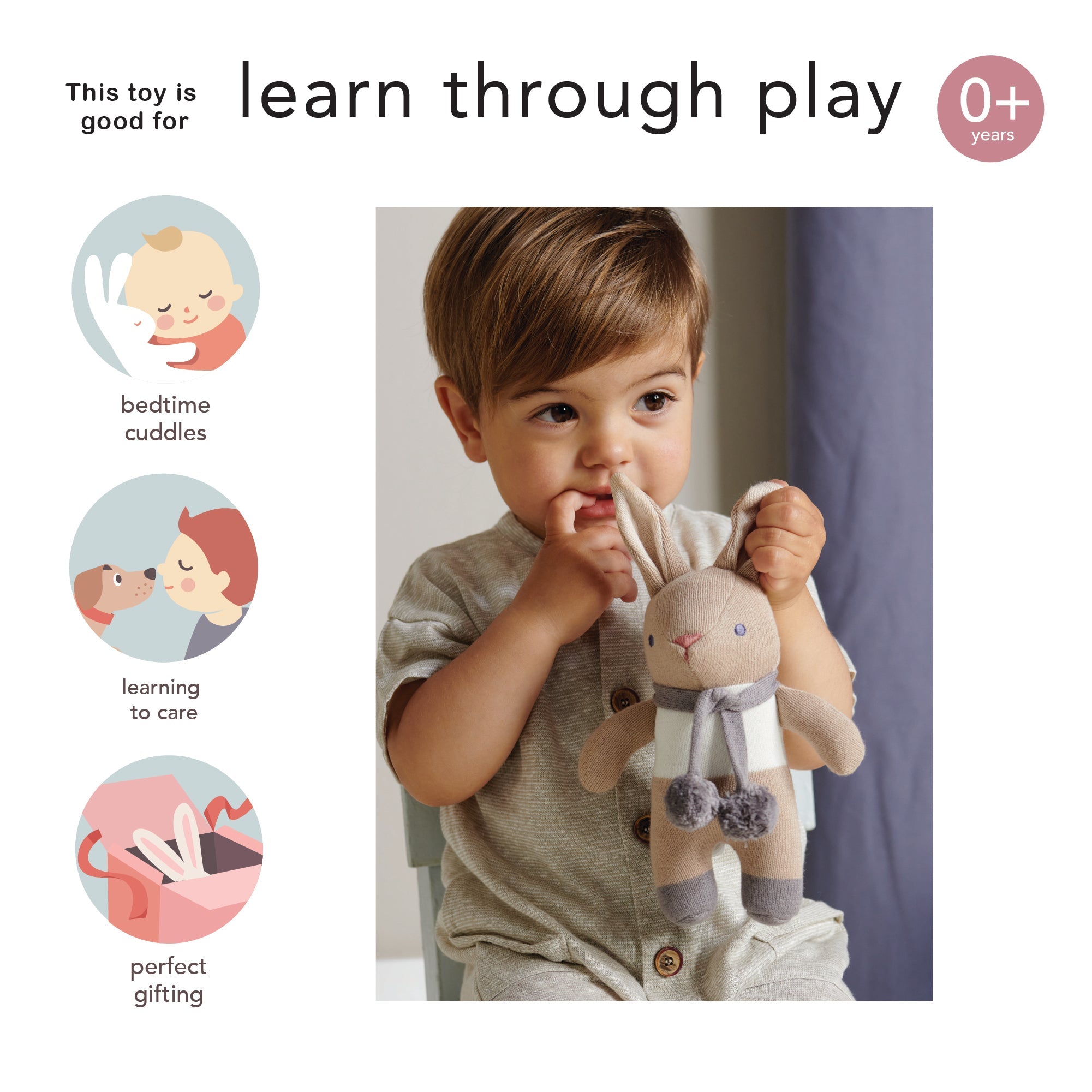 ThreadBear Design Baby Threads Taupe Bunny Gift Set