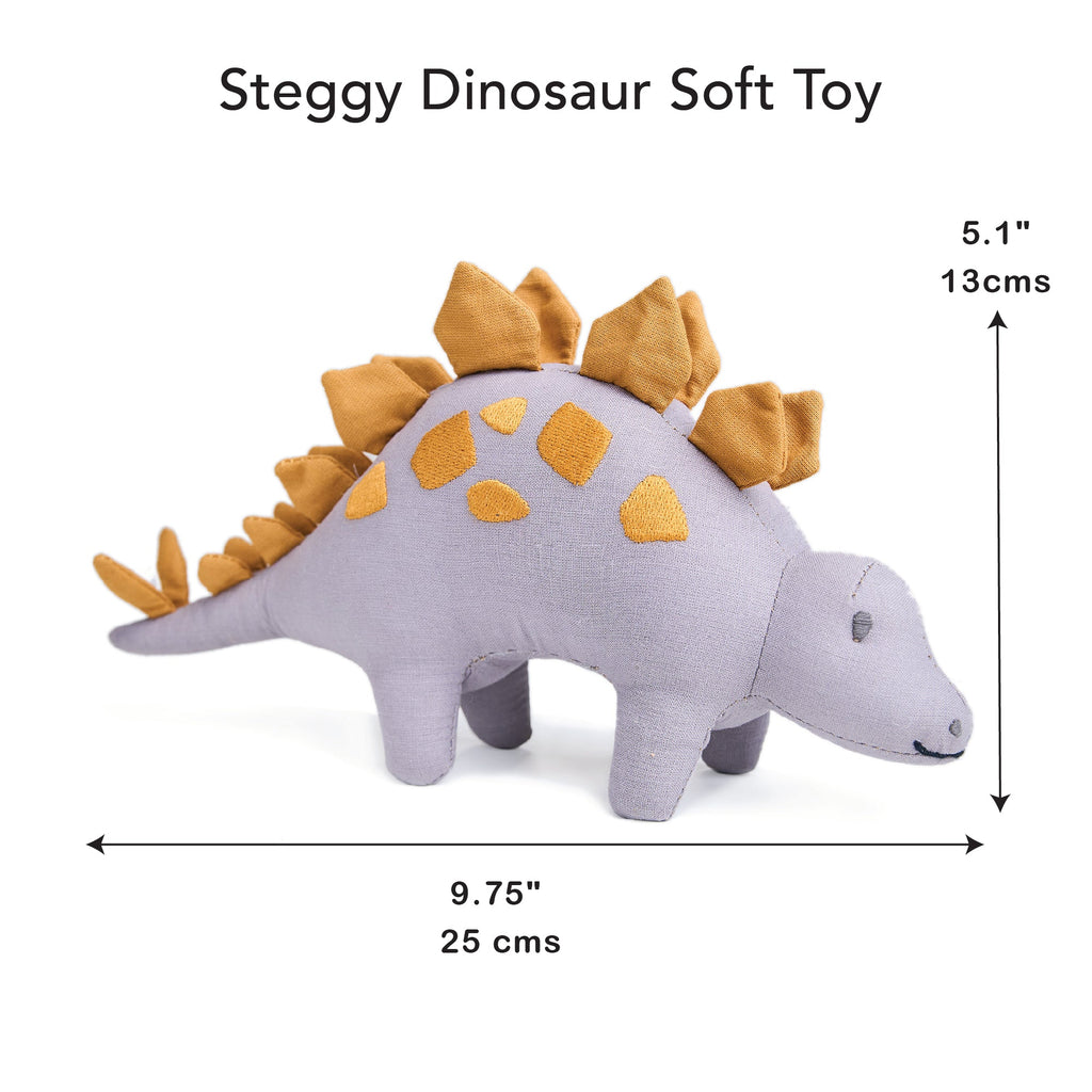 ThreadBear Design Steggy Linen Dinosaur Toy