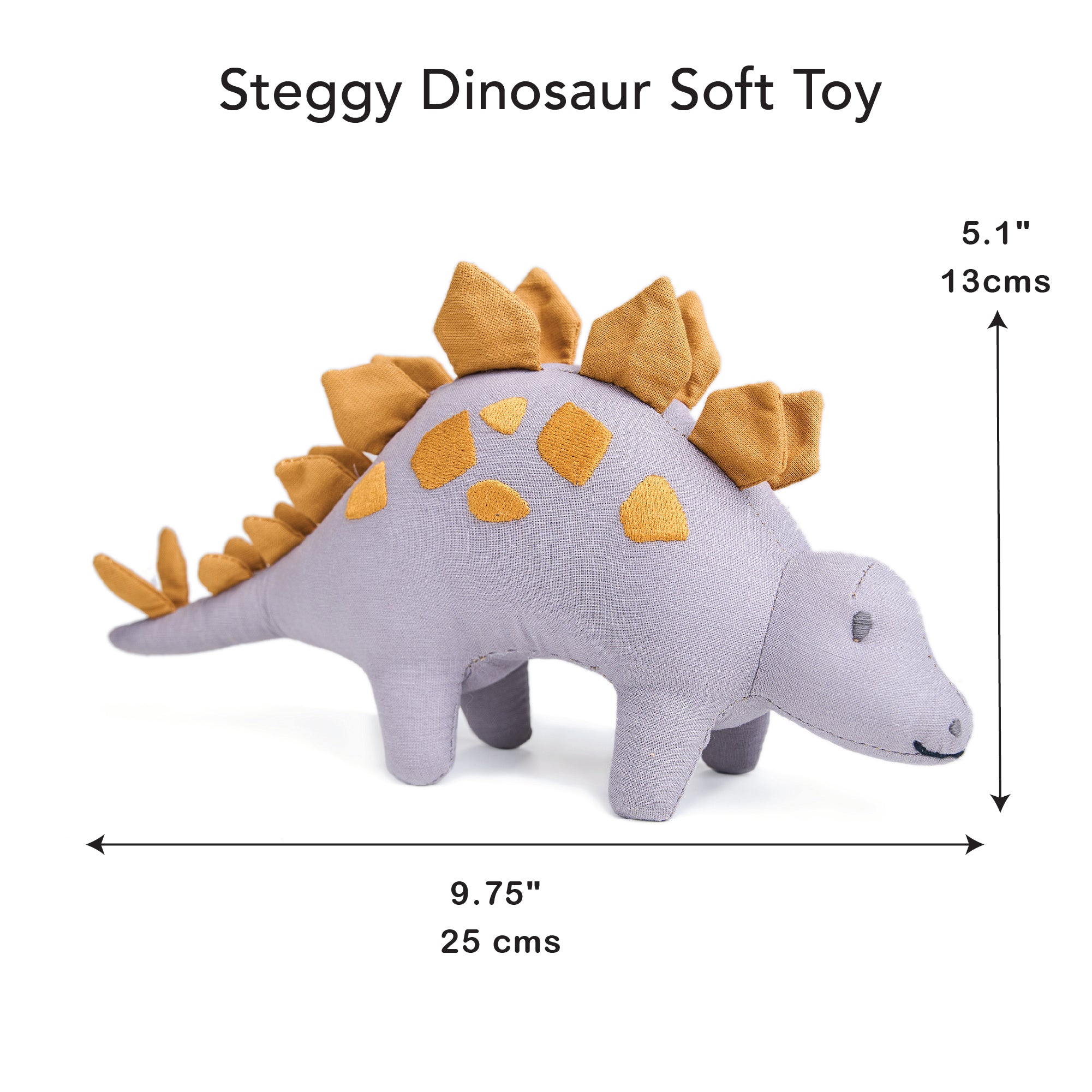 ThreadBear Design Steggy Linen Dinosaur Toy