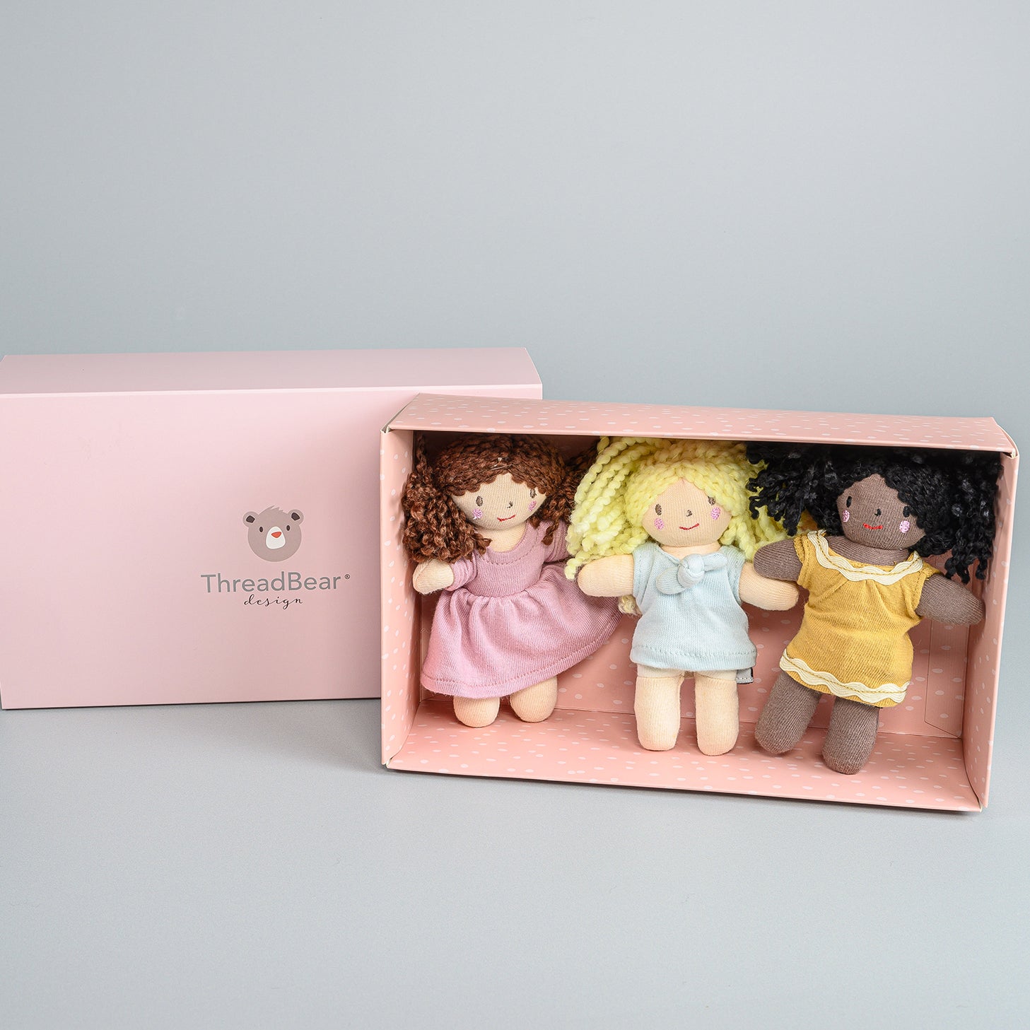 ThreadBear Design Mini Dolls Gift Set of 3 + Gift Box