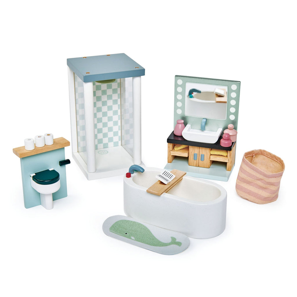 Tender Leaf Toys Dovetail Dolls House and Five Room Furniture Set Bundle