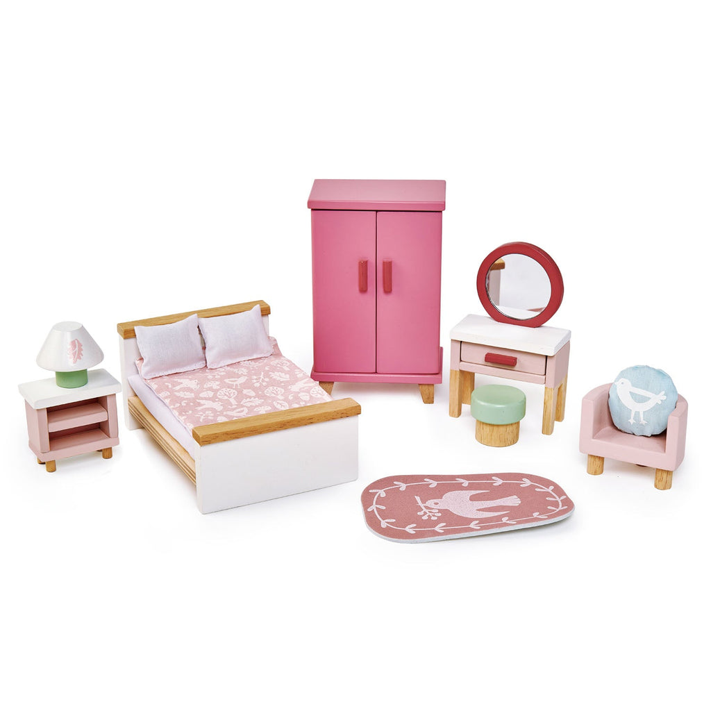 Tender Leaf Toys Dovetail Dolls House and Five Room Furniture Set Bundle
