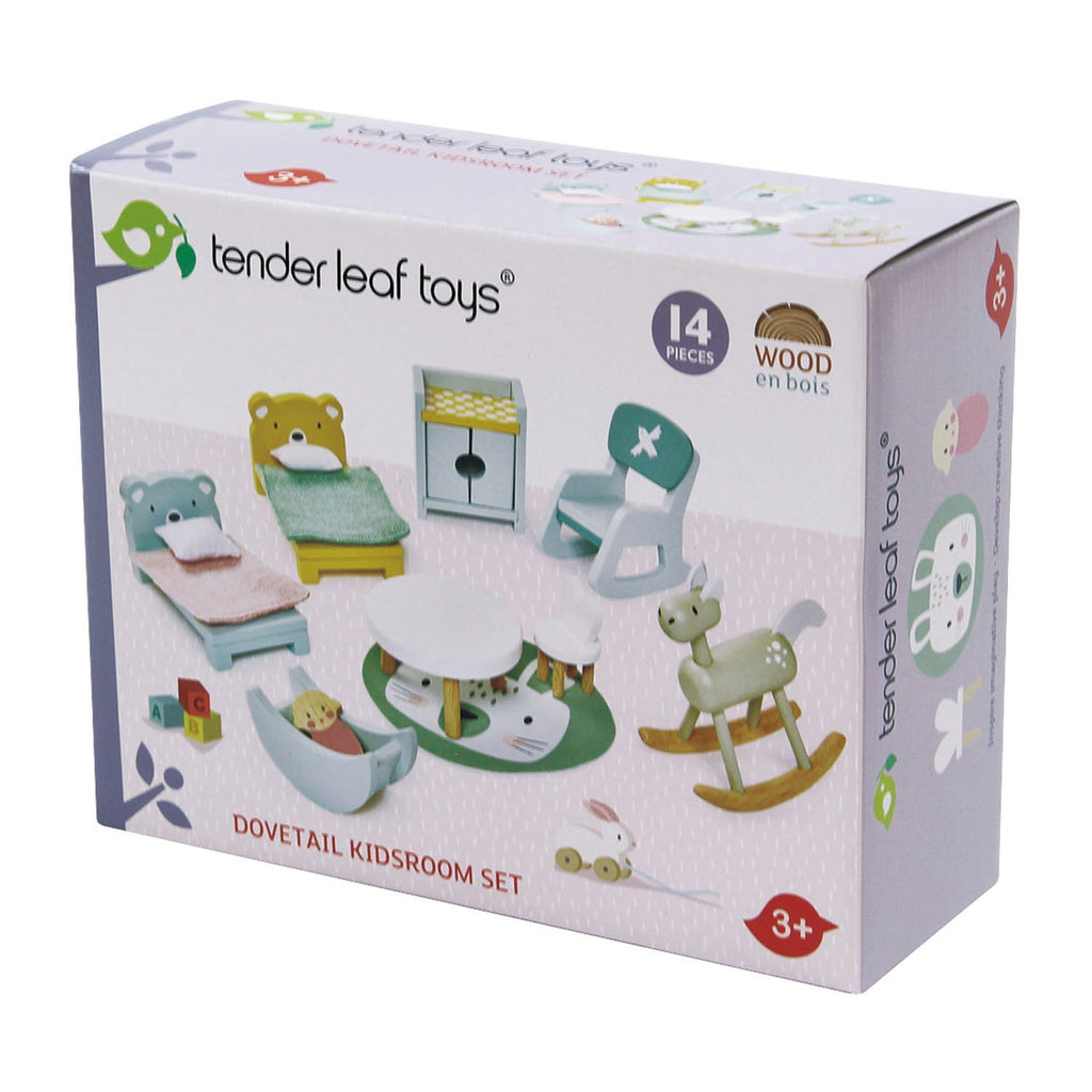 Tender Leaf Toys Wooden Dolls House Furniture Set - Children's Bedroom