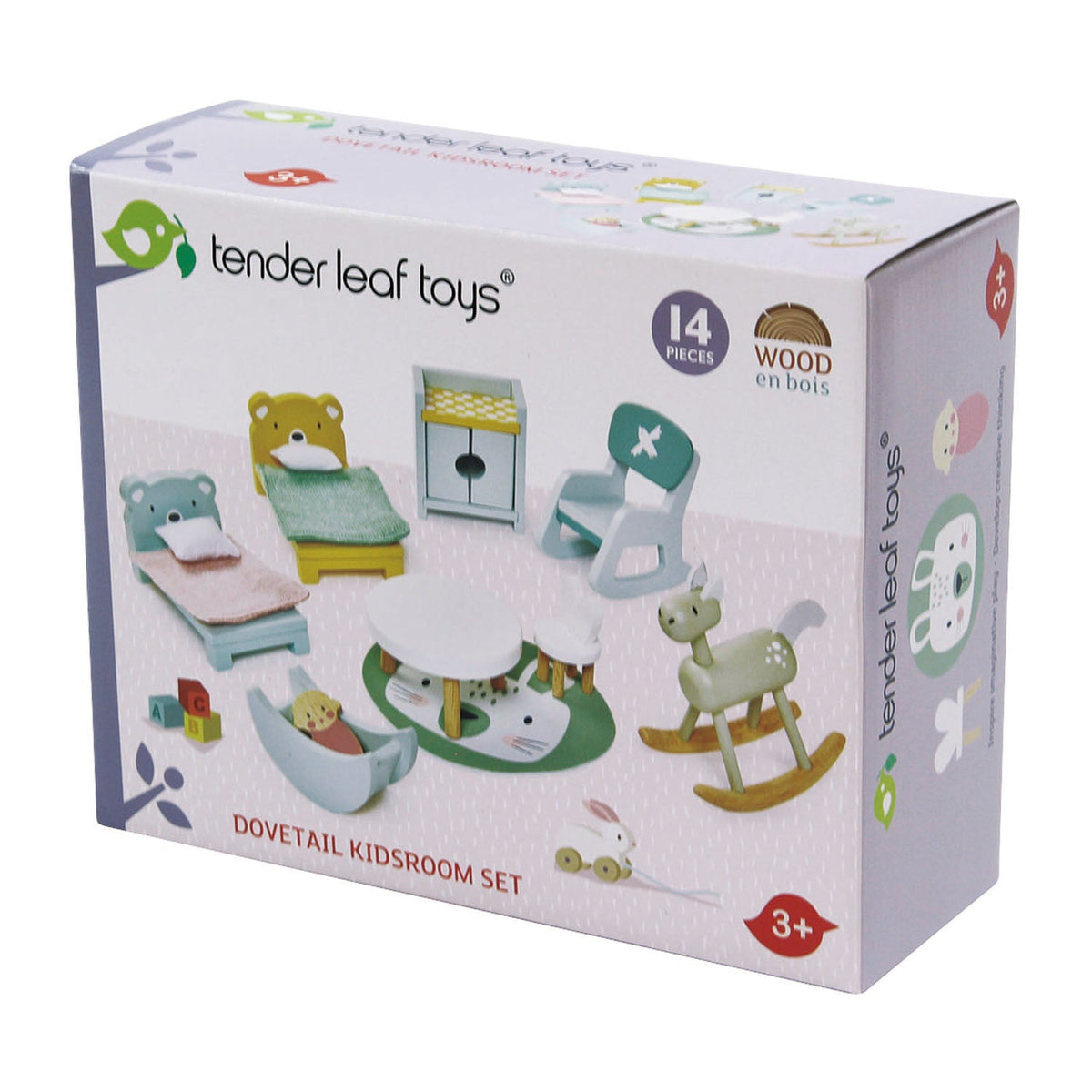 Tender Leaf Toys Wooden Dolls House Furniture Set - Children's Bedroom