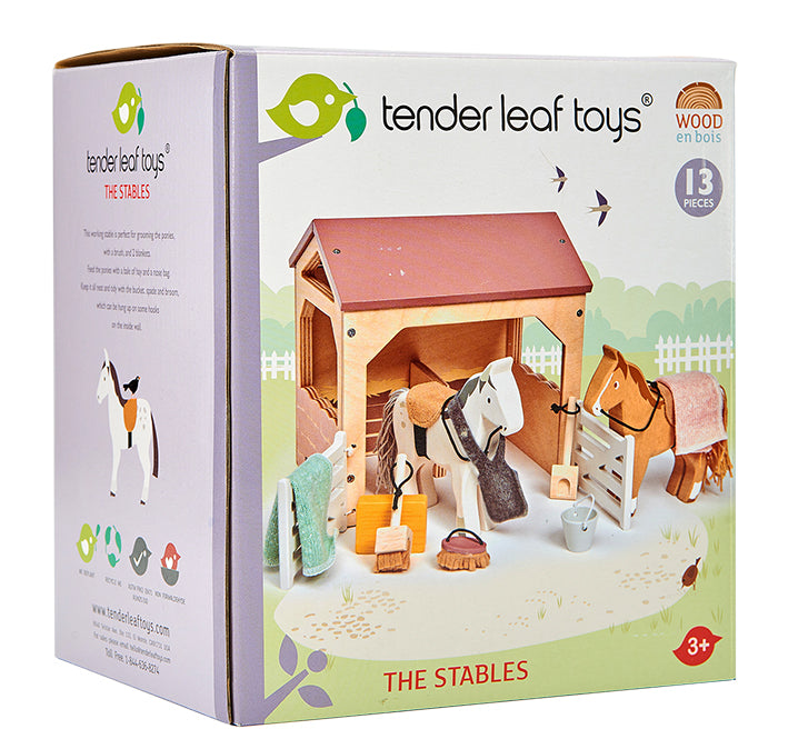 Wooden Stables Dolls House Furniture Set