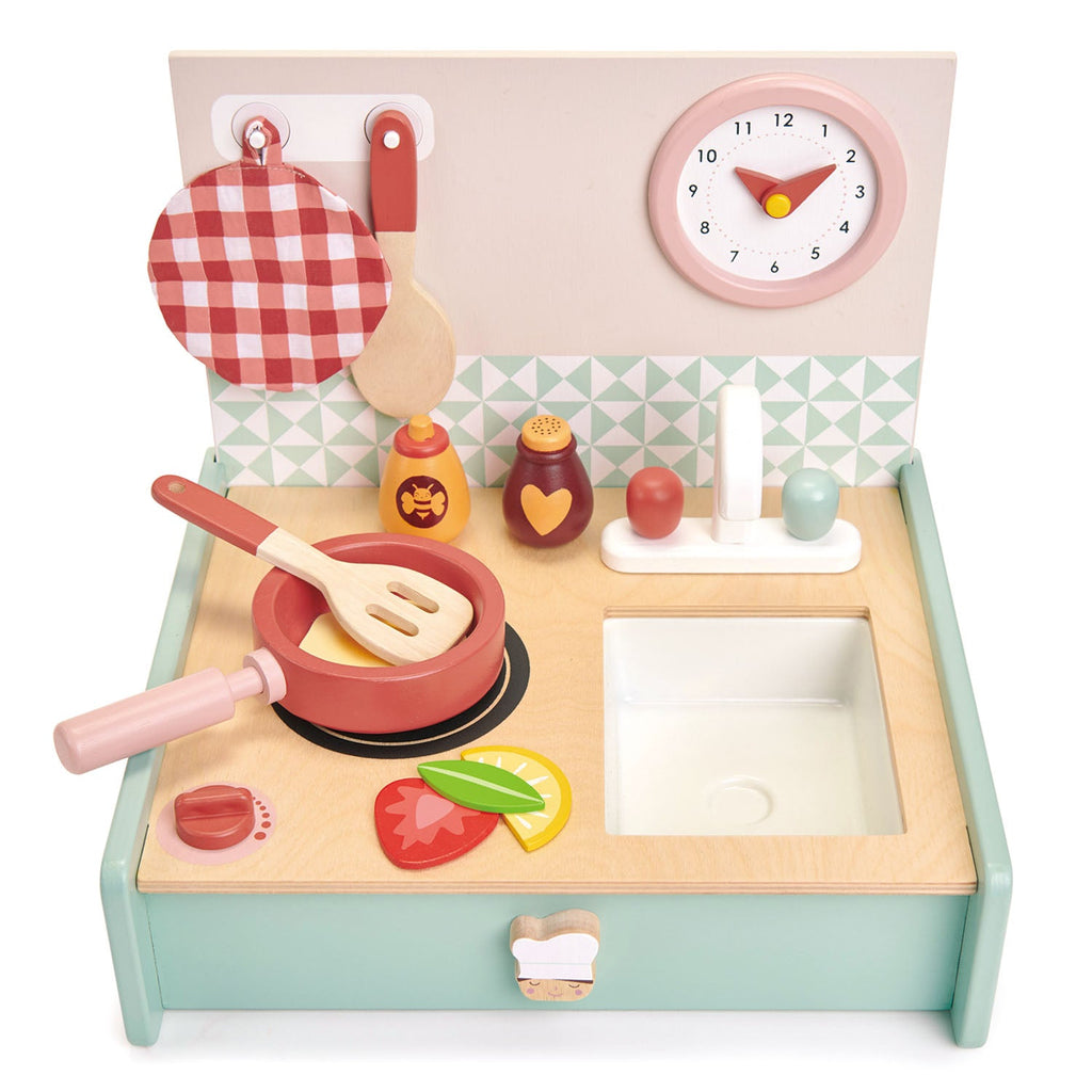 Wooden Kitchenette Foldable Playset