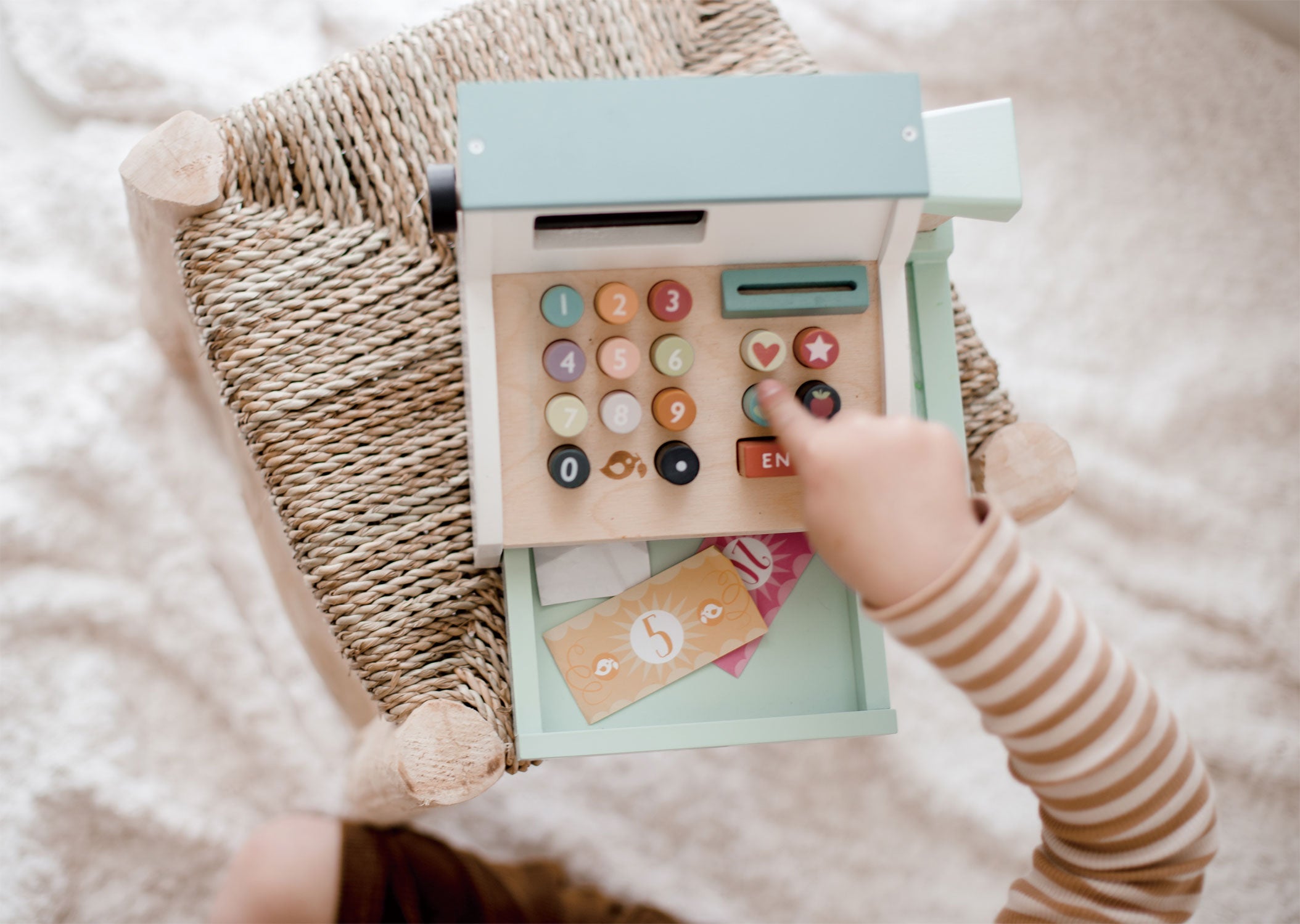 Wooden General Stores Till with Play Money