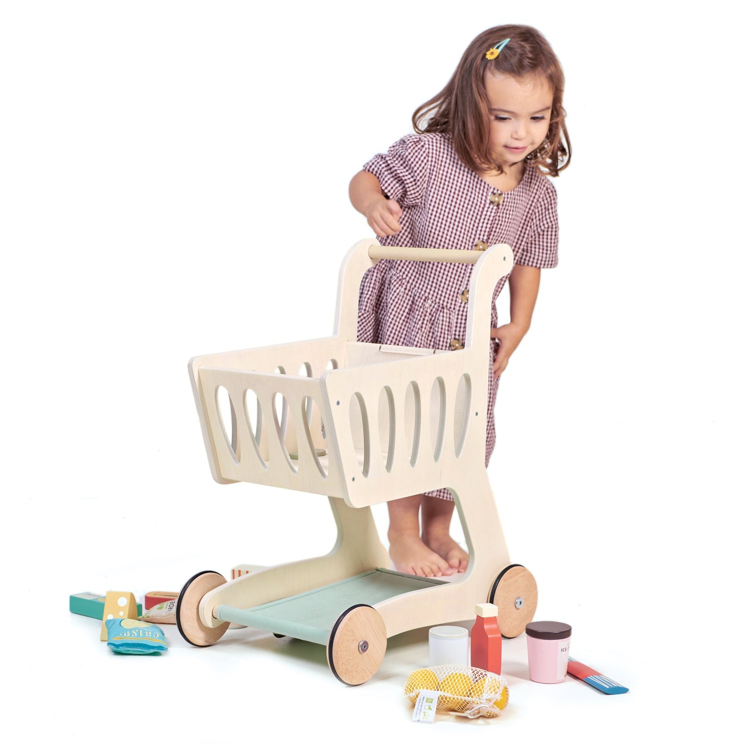 Wooden Shopping Trolley / Cart