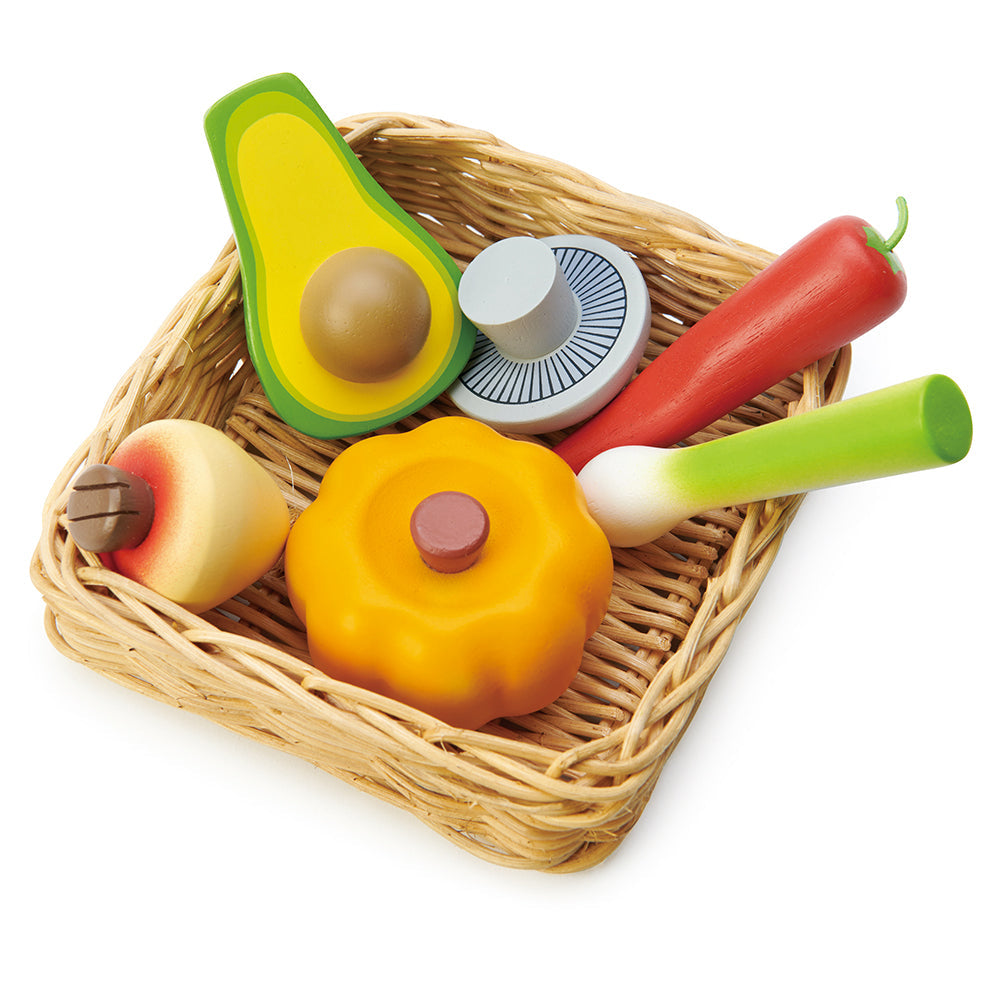 Tender Leaf Toys Wooden Veggies with Basket
