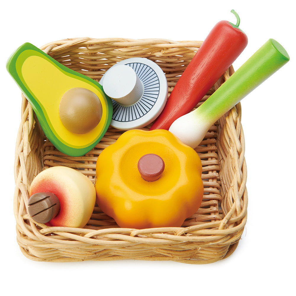 Tender Leaf Toys Wooden Veggies with Basket