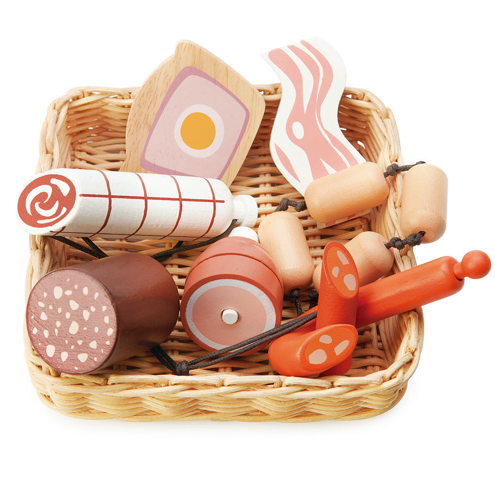Tender Leaf Toys Wooden Charcuterie Food with Basket