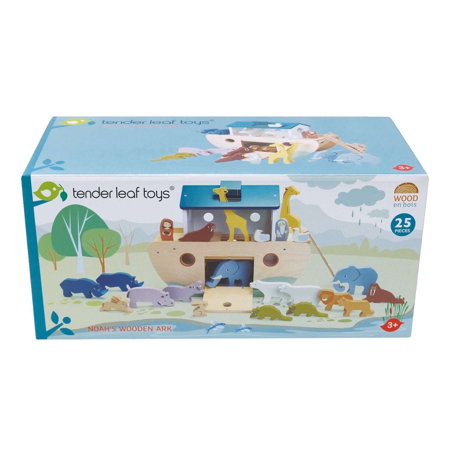 Wooden Noah's Ark - 20 Wooden Animals