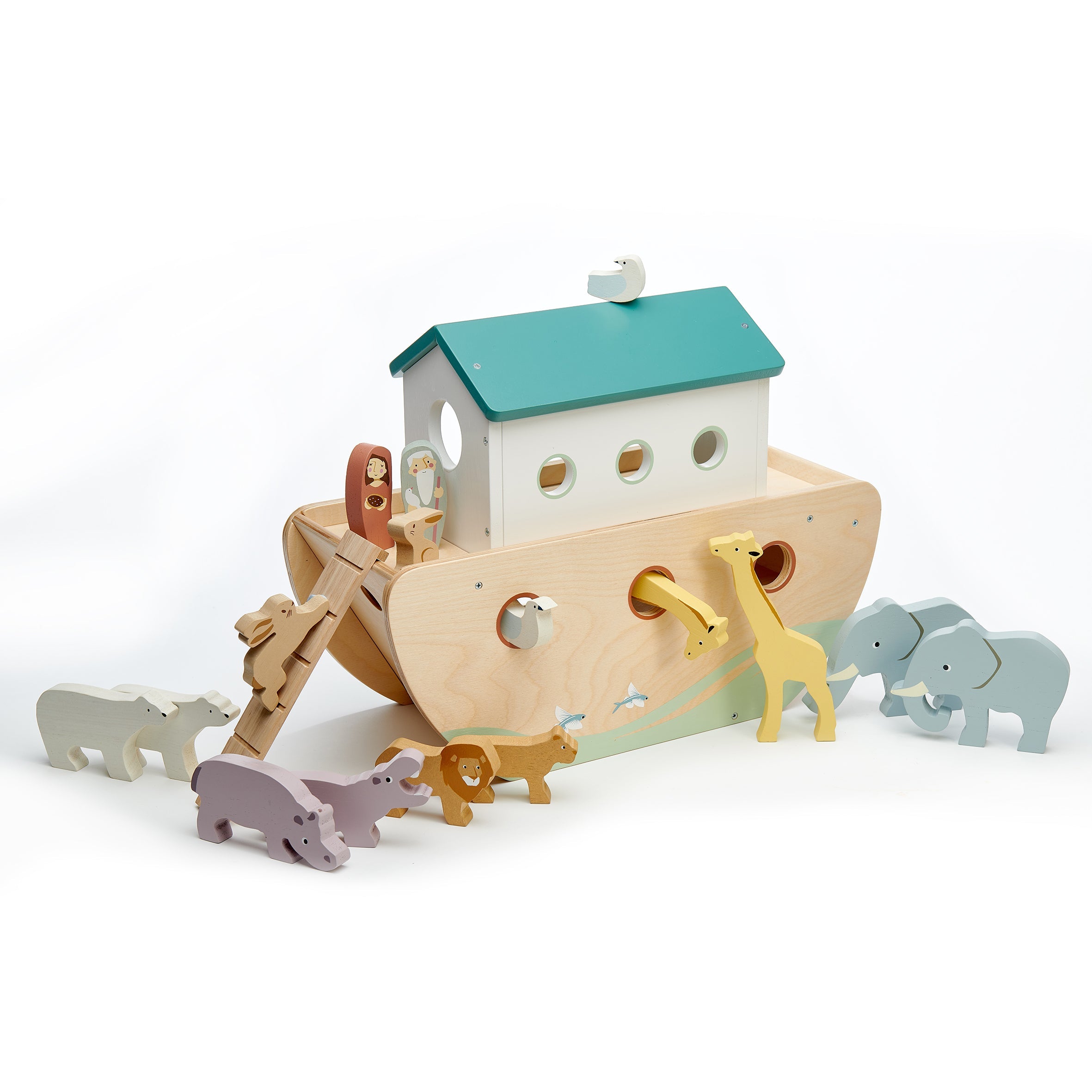 Wooden Noah's Ark - 20 Wooden Animals