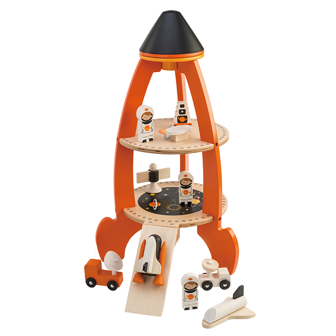 Wooden Cosmic Rocket Playset