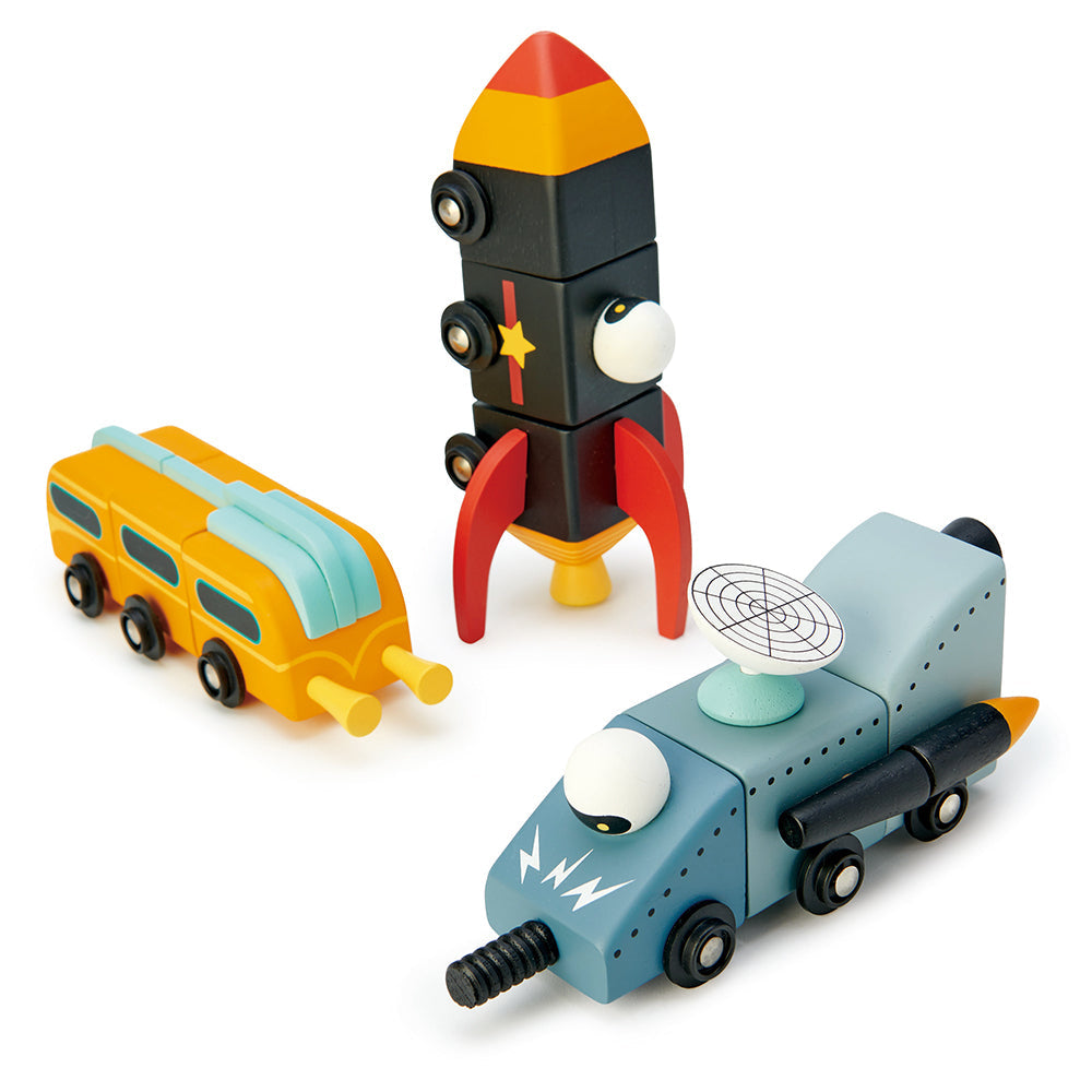 Tender Leaf Toys Space Race Cars Set of 3