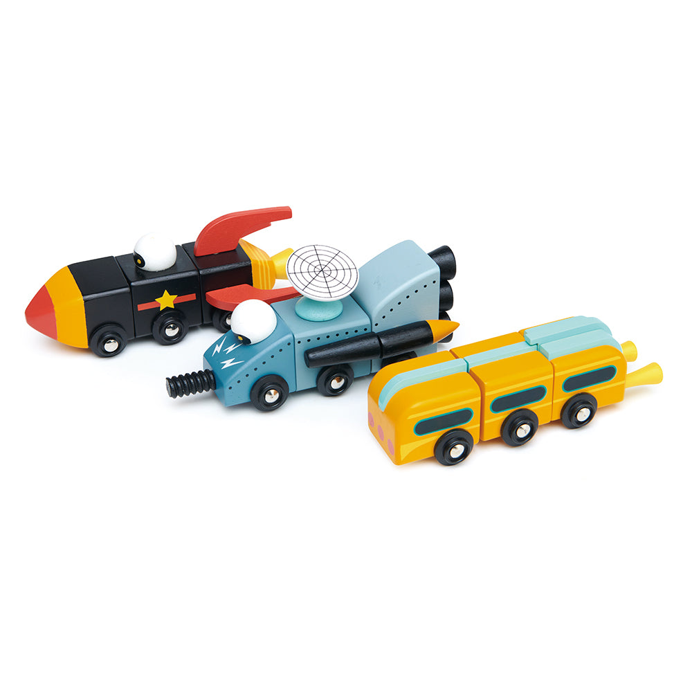 Tender Leaf Toys Space Race Cars Set of 3