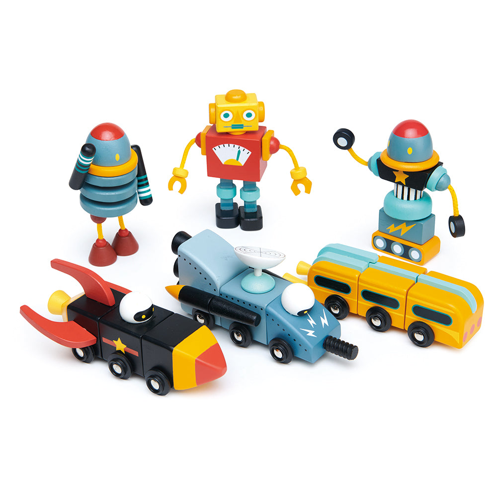 Tender Leaf Toys Space Race Cars Set of 3