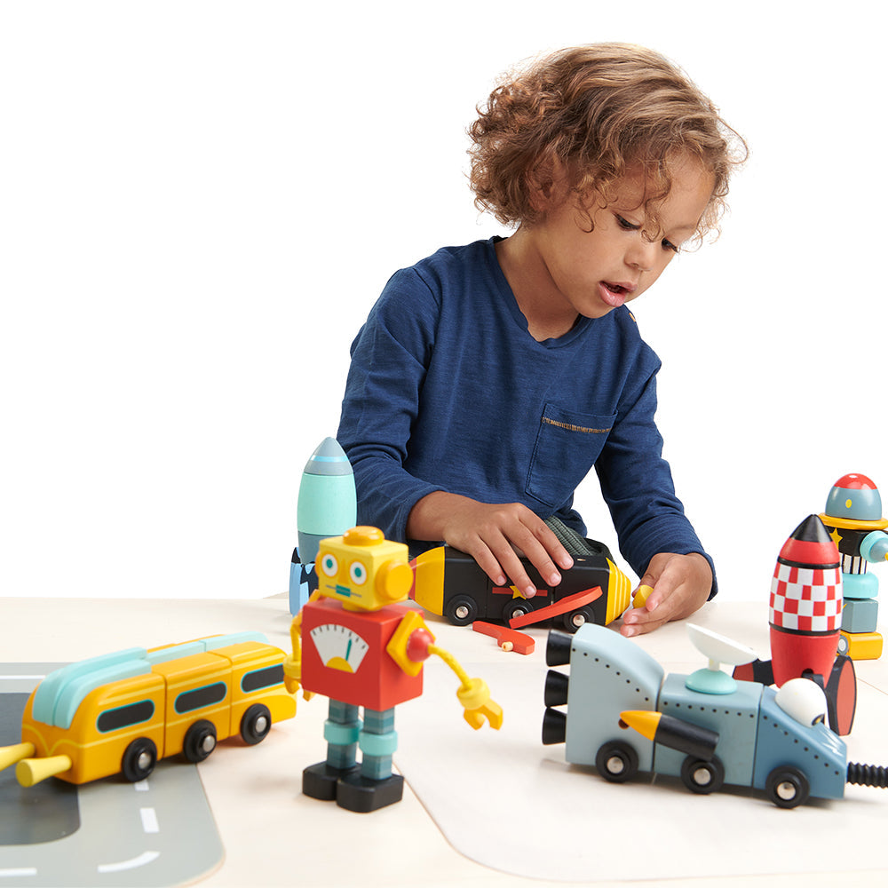 Tender Leaf Toys Space Race Cars Set of 3