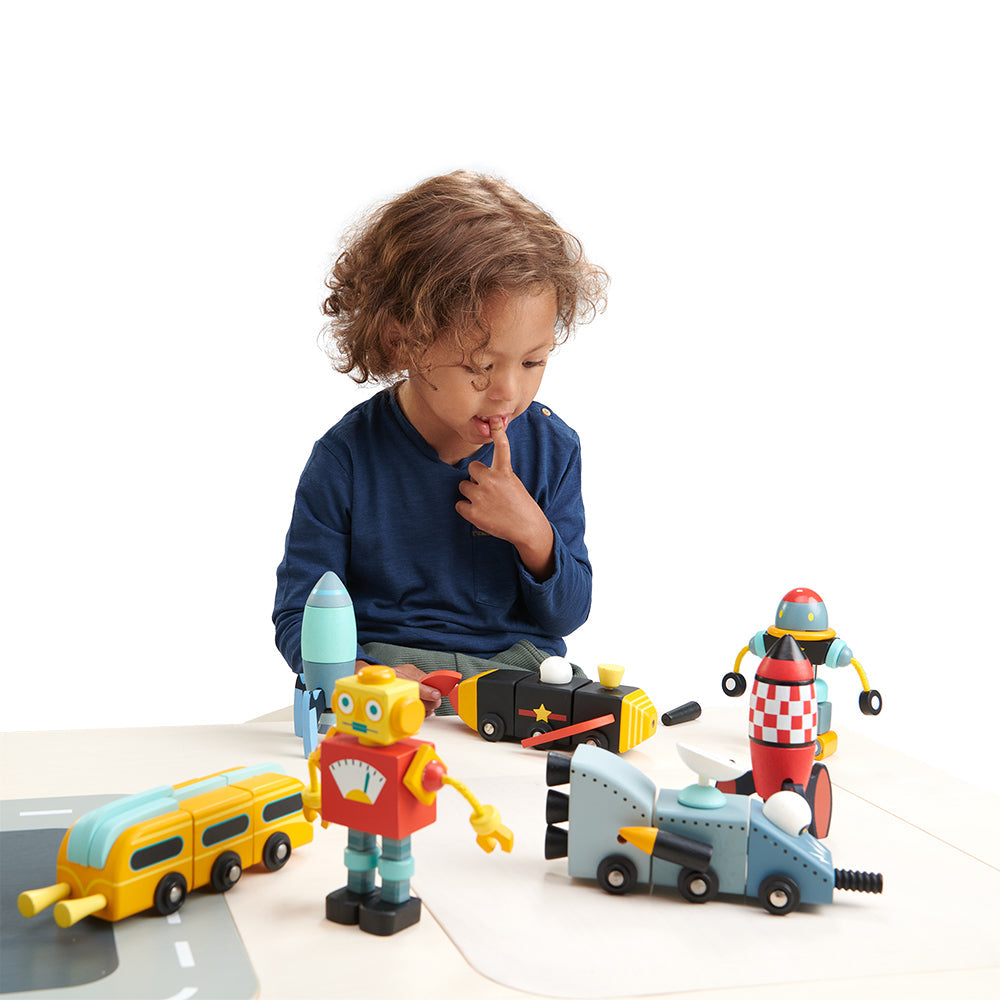 Tender Leaf Toys Space Race Cars Set of 3