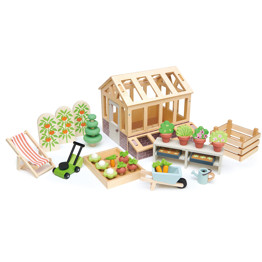Wooden Greenhouse & Garden Playset / Dolls House Add On