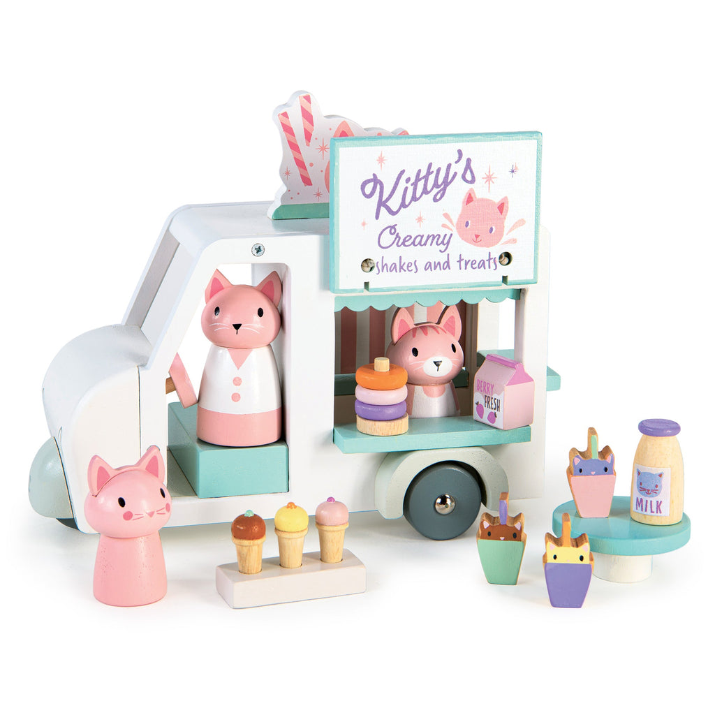 Wooden Kitty's Milkshake Van Playset