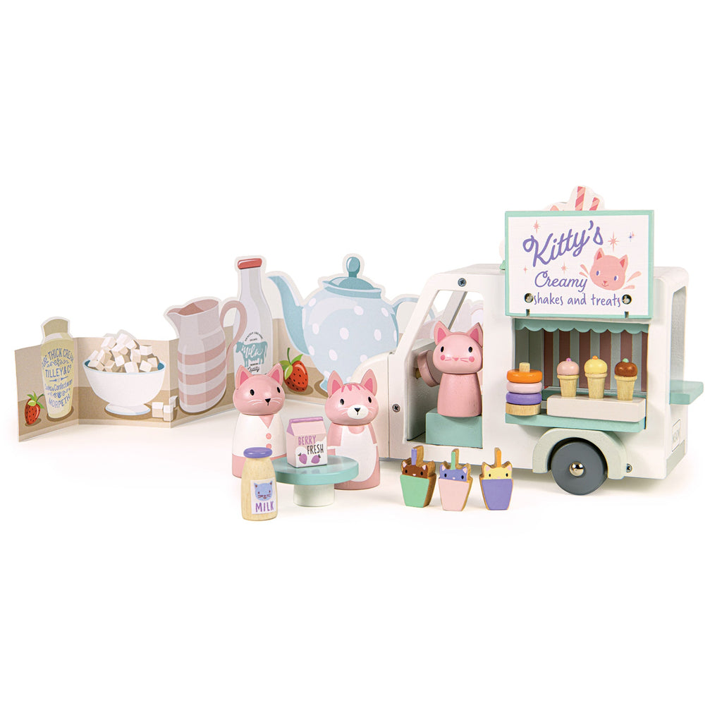 Wooden Kitty's Milkshake Van Playset