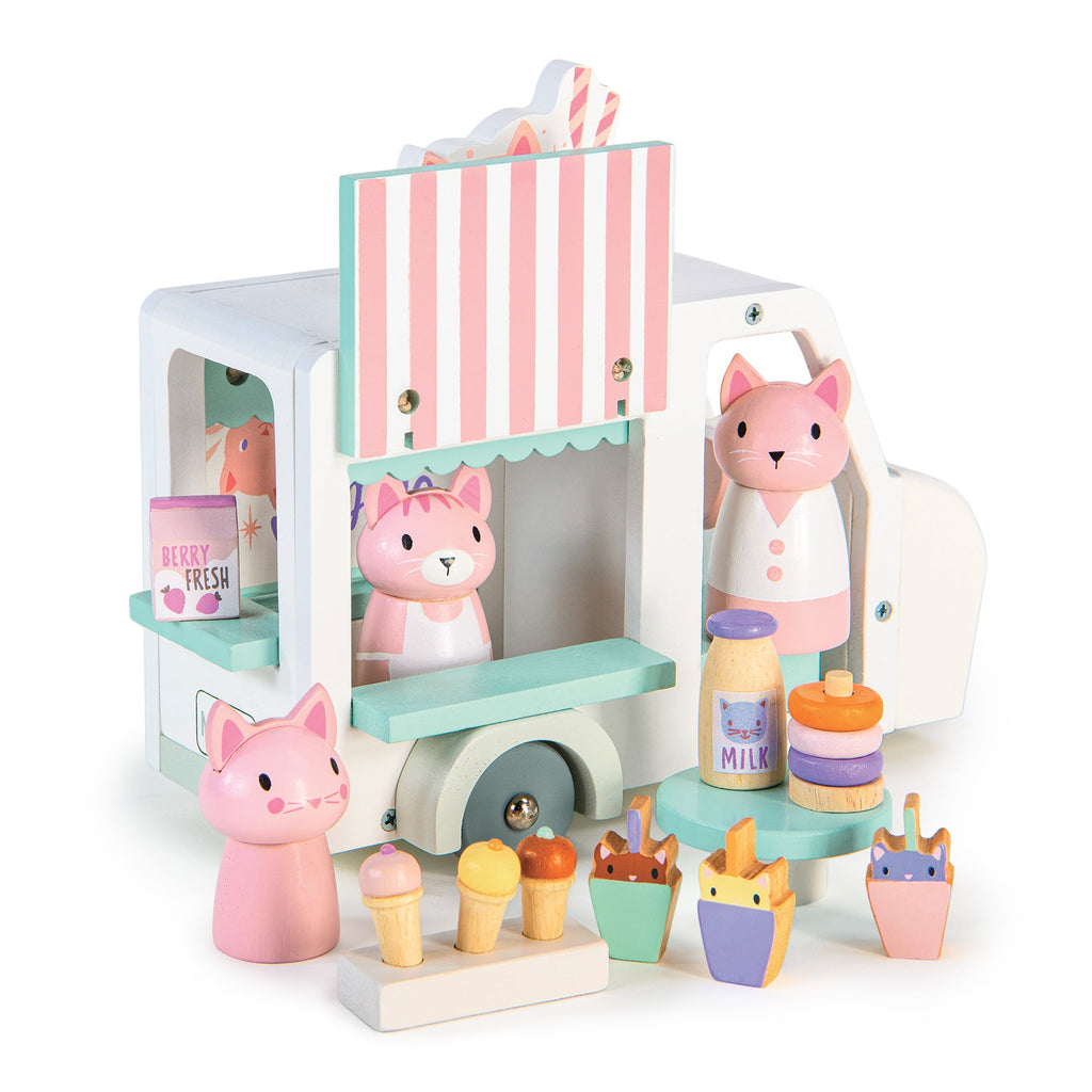 Wooden Kitty's Milkshake Van Playset