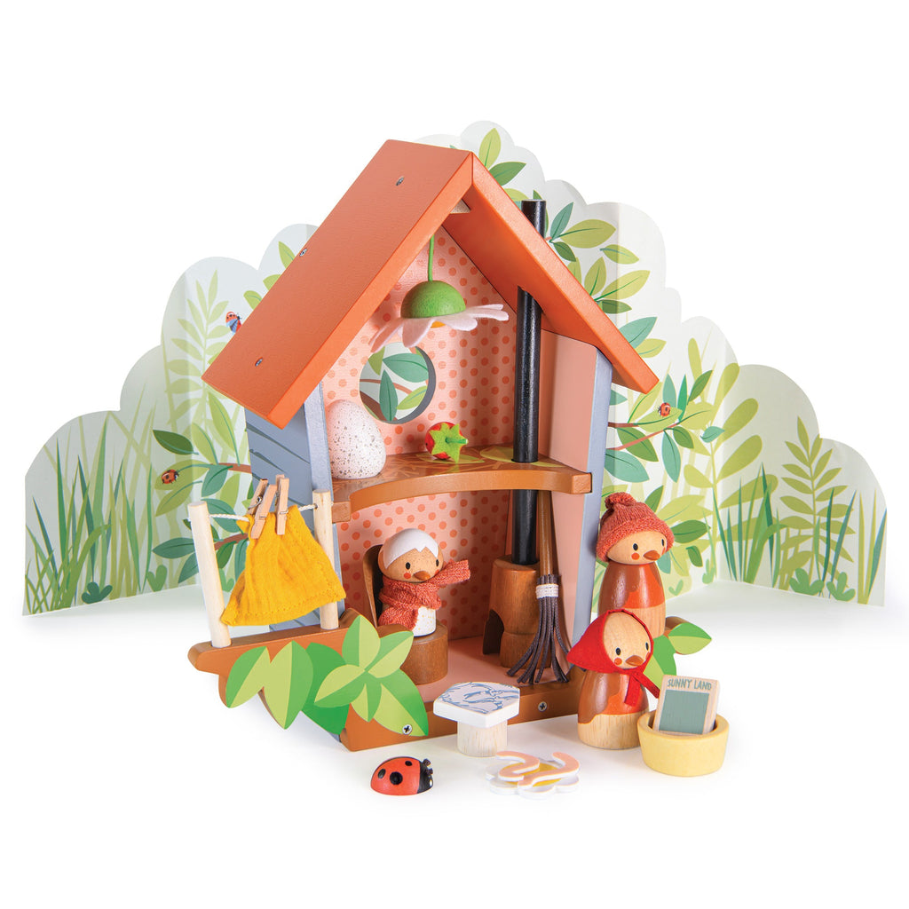 Wooden Robin's Nest Box Dolls House Playset