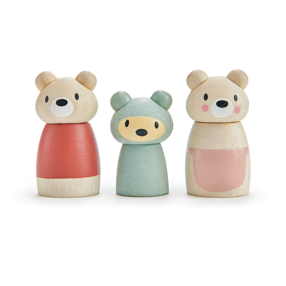 Tender Leaf Toys Bear Tales Set of Three Wooden Bears for Dolls Houses