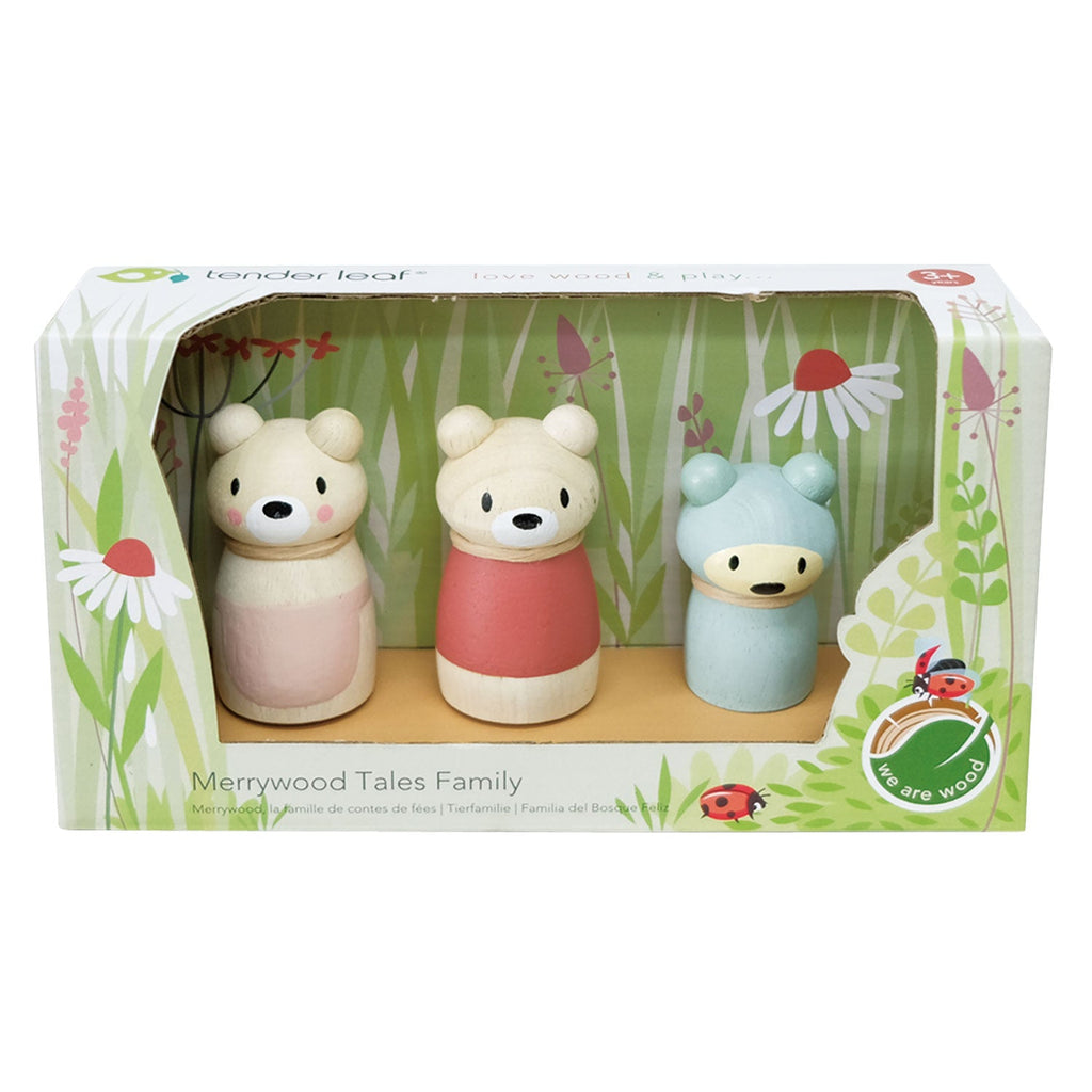 Tender Leaf Toys Bear Tales Set of Three Wooden Bears for Dolls Houses