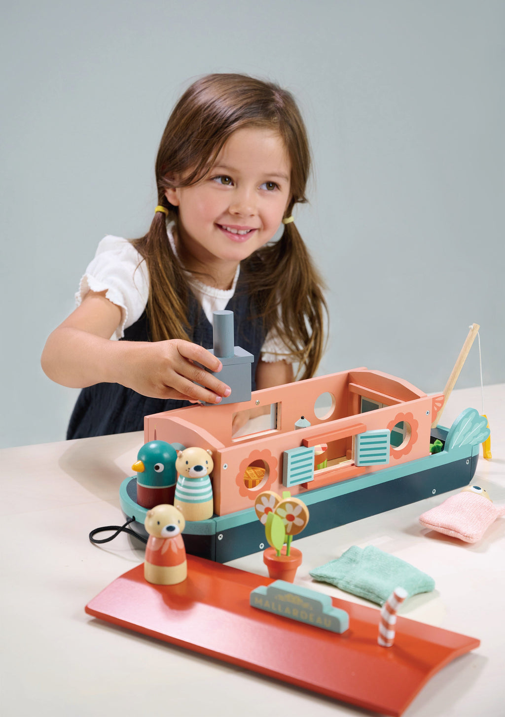 Wooden Little Otter Canal Boat Playset