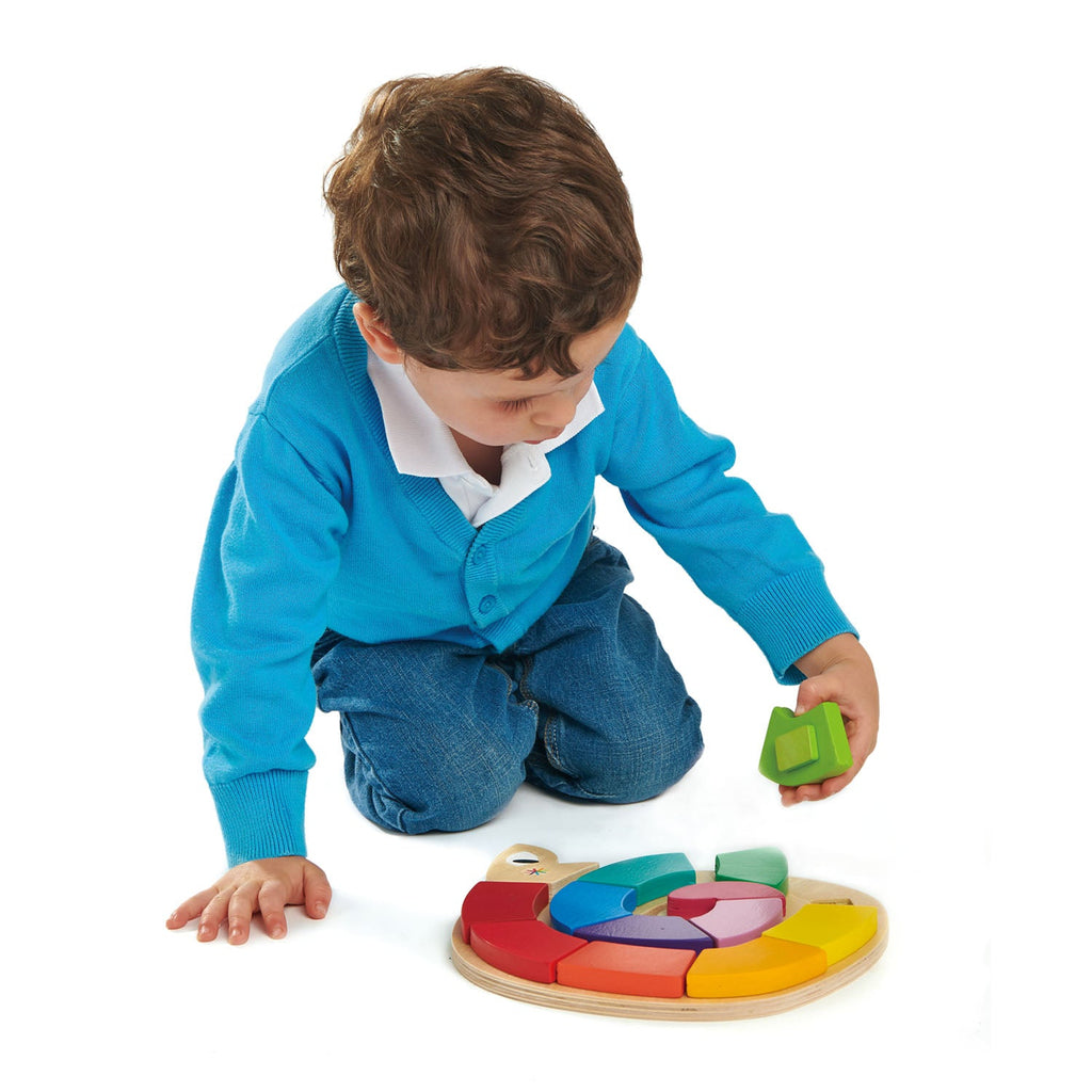 Tender Leaf Toys Colour Me Happy Wooden Snake Puzzle