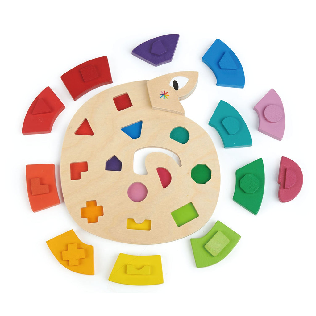Tender Leaf Toys Colour Me Happy Wooden Snake Puzzle