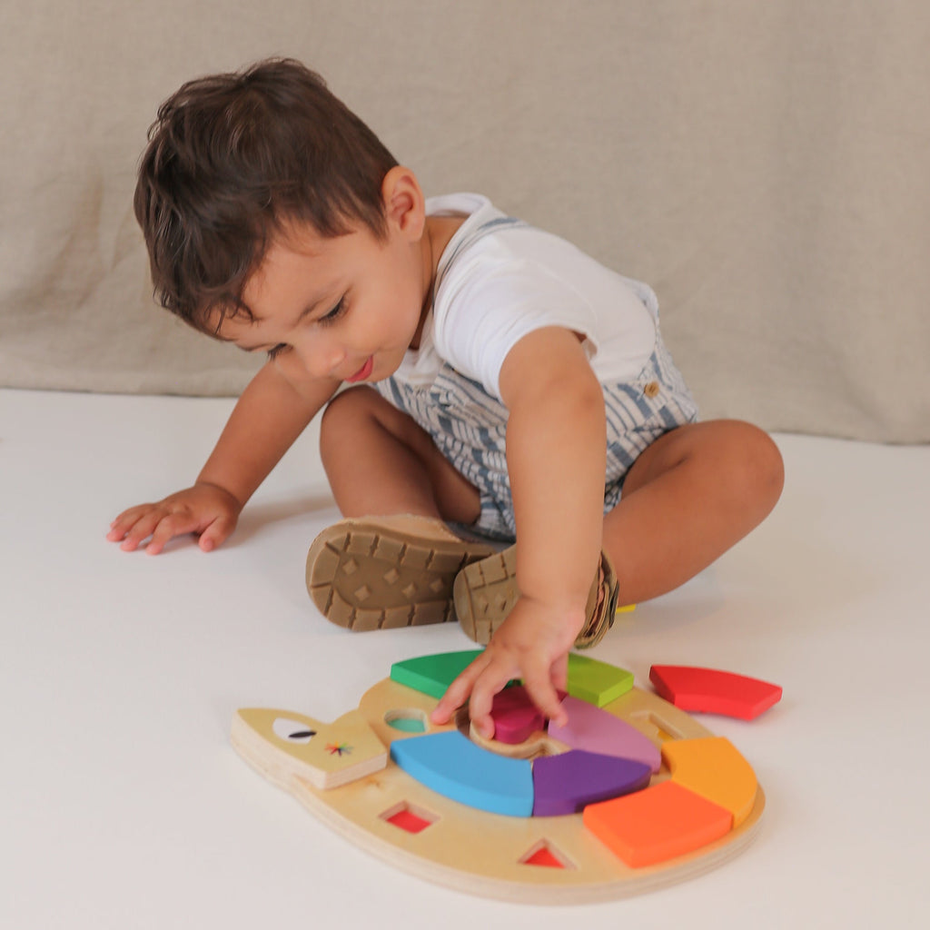 Tender Leaf Toys Colour Me Happy Wooden Snake Puzzle