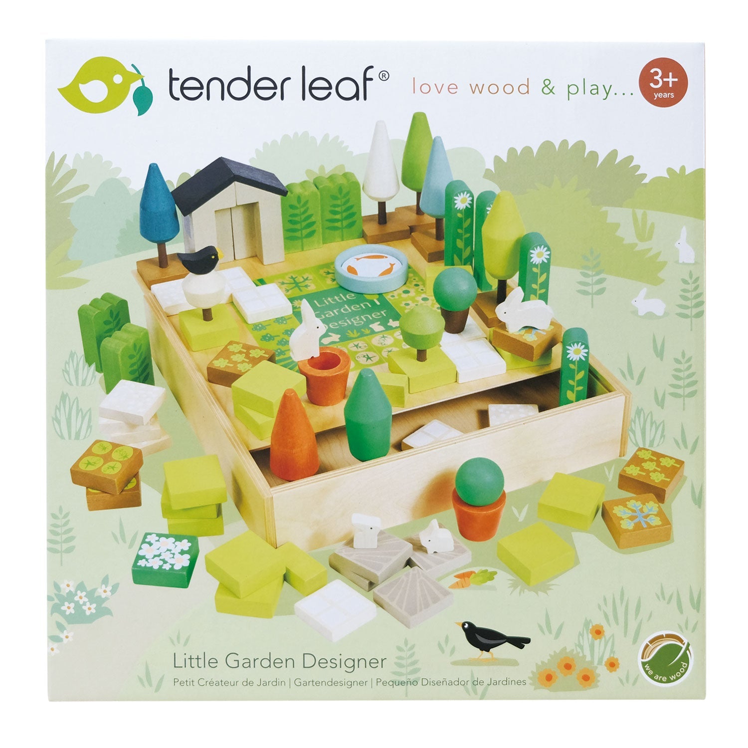 Wooden Little Garden Designer Playset with 64 Pieces