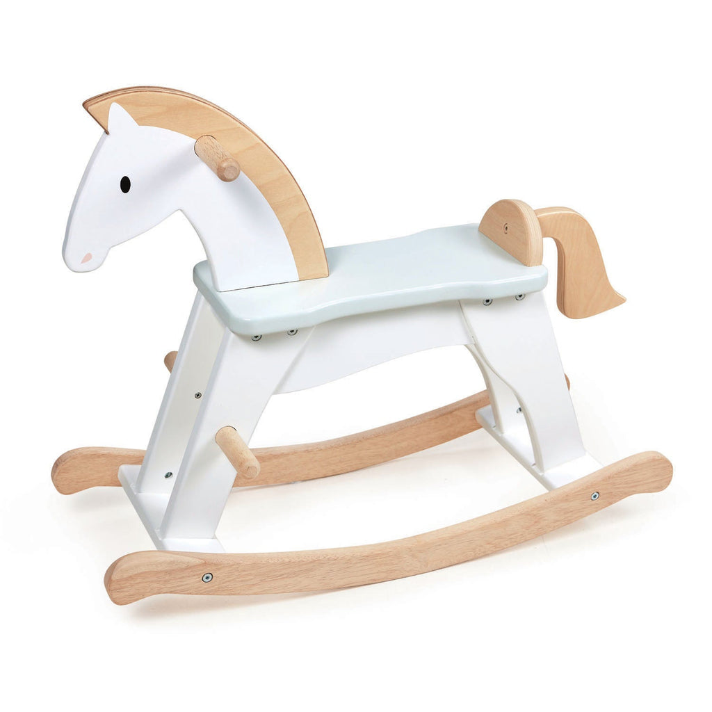 Wooden Lucky Rocking Horse - White