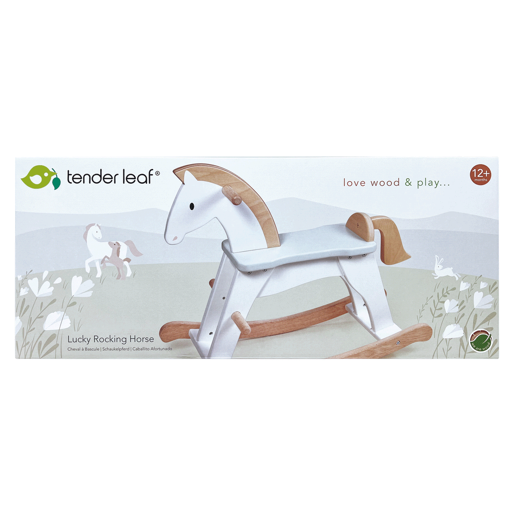 Wooden Lucky Rocking Horse - White