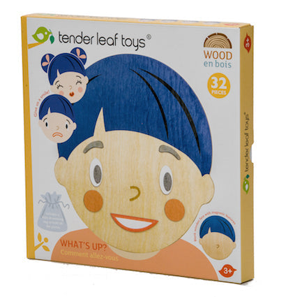 Tender Leaf Toys What's Up? Wooden Face with Emotions and Hair