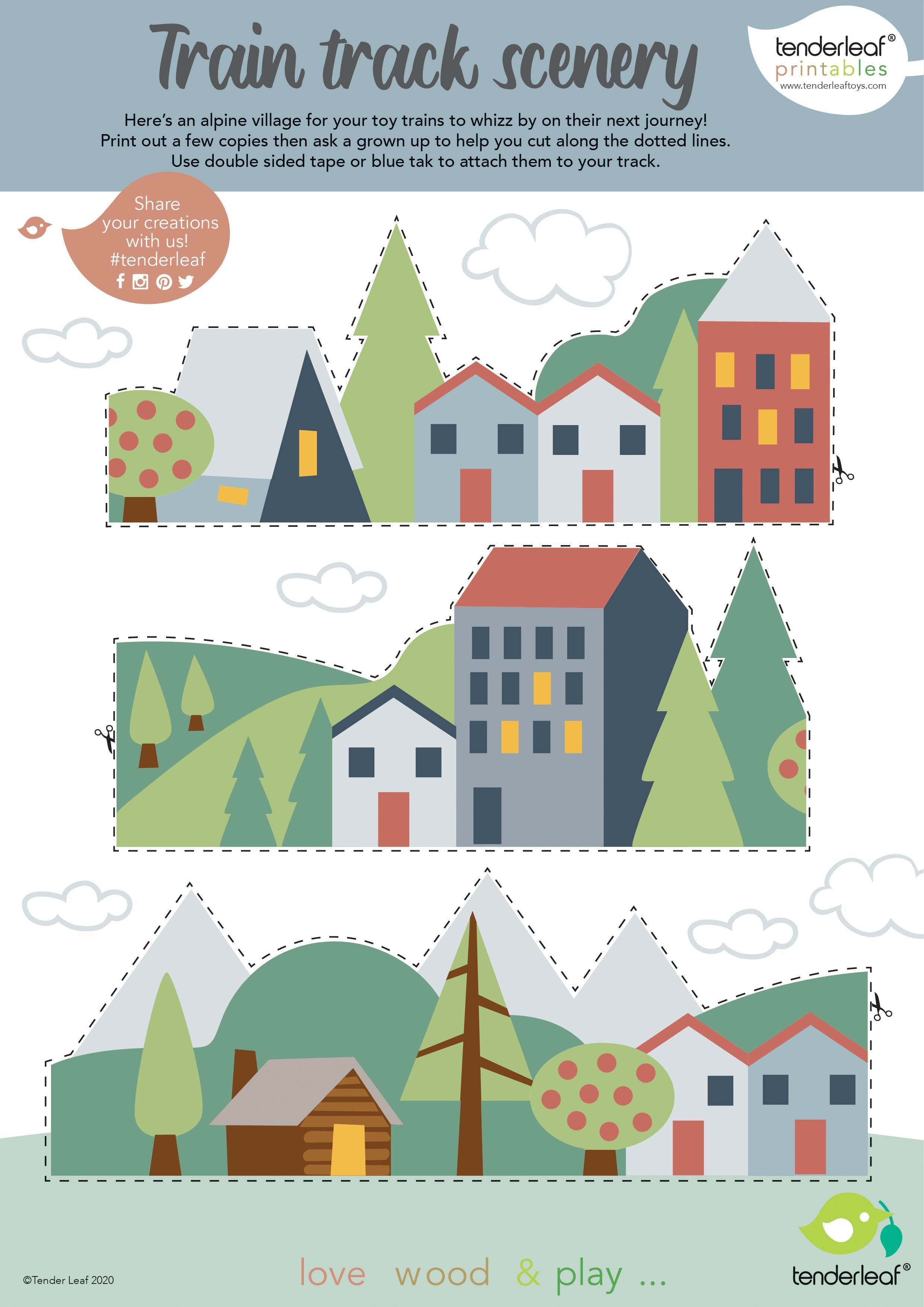 Wooden Wild Pines Train Set