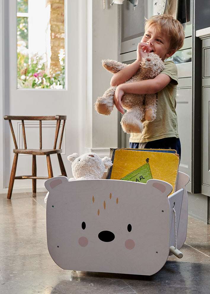 Tender Leaf Toys Wooden Pull Along Bear Cart